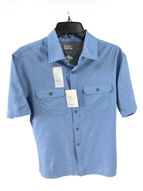 Croft & Barrow Men's S Blue The Quick Dry Short Sleeve Shirt NWT Button Down